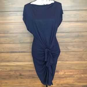 Short Sleeve Navy Cocktail Body-con Dress